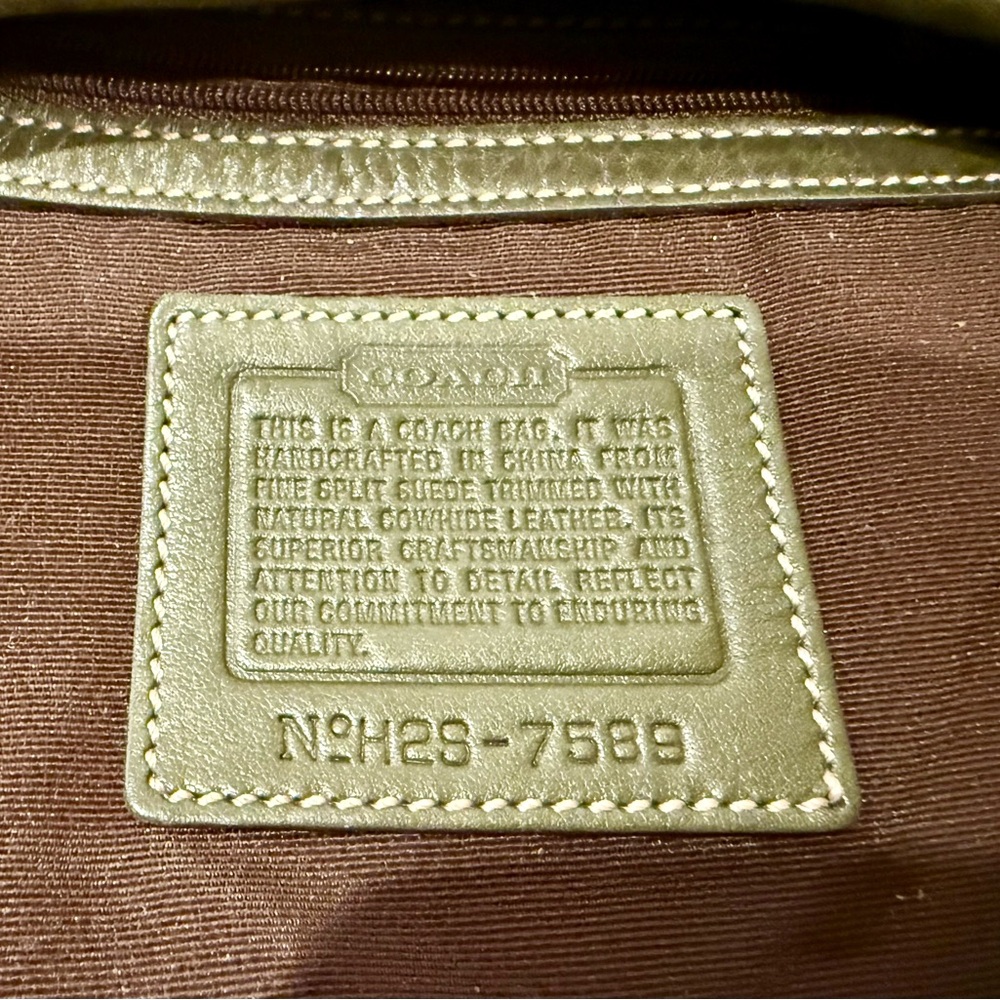 Vintage Coach Olive Green Suede Hobo Y2K 2000s - Picture 13 of 13